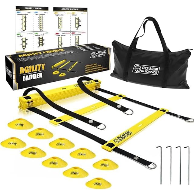 POWER GUIDANCE agility ladder set with cones, pegs and a drawstring bag