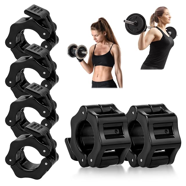 Kigniote six black barbell clamps for 30 mm bars