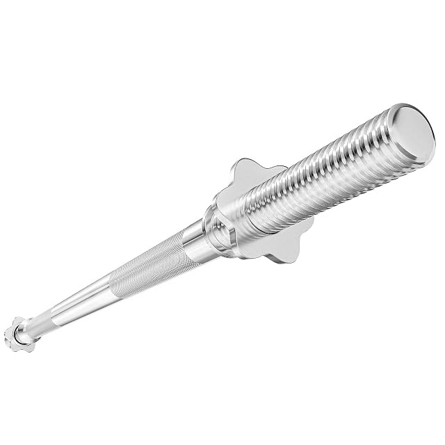 Hop-Sport chromed solid steel 120 cm barbell with cross-knurled grips and star collars
