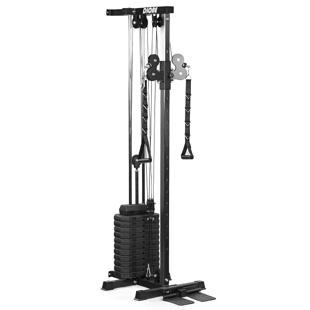 Dione CW60 single black column with an open selectorised plate stack at its foot, D-handle and strap hanging
