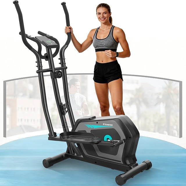 Cowmew 3-in-1 black cross trainer with LCD monitor and bottle holder