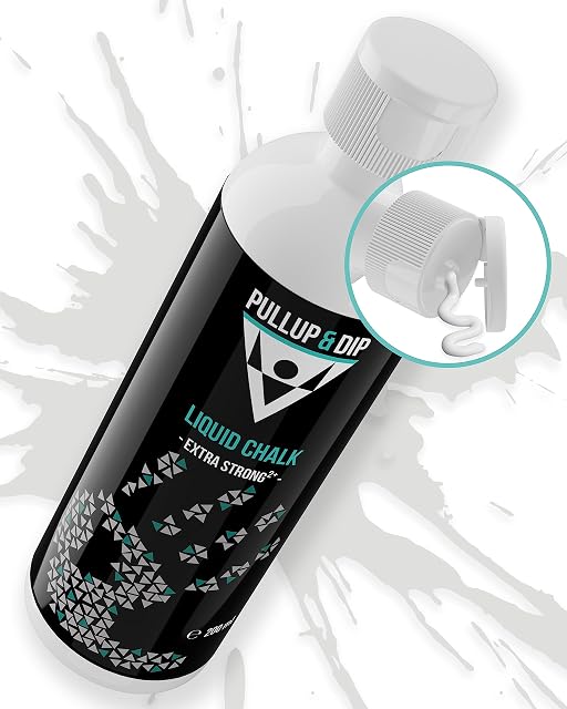 PULLUP & DIP bottle lying on a white splash, the flip cap shown open in an inset circle