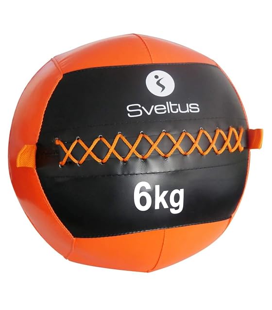 sveltus orange wall ball, 35 cm diameter, 6 kg, with lacing