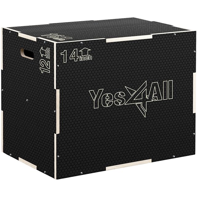 Yes4All CFL8 3-in-1 plywood plyo box with honeycomb non-slip surface