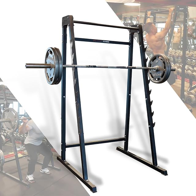ZERRO multifunction squat rack with an eight-step hook ladder and rubber feet
