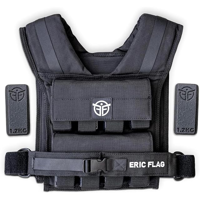 Eric Flag weighted vest in 1000D Oxford fabric with removable hardened steel weights