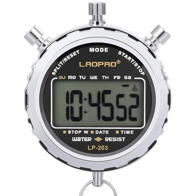 LAOPAO silver stainless steel handheld digital stopwatch