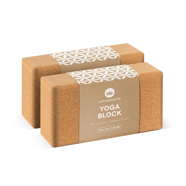 Two Lotuscrafts cork blocks in patterned paper sleeves printed 22 × 12 × 7,5 CM